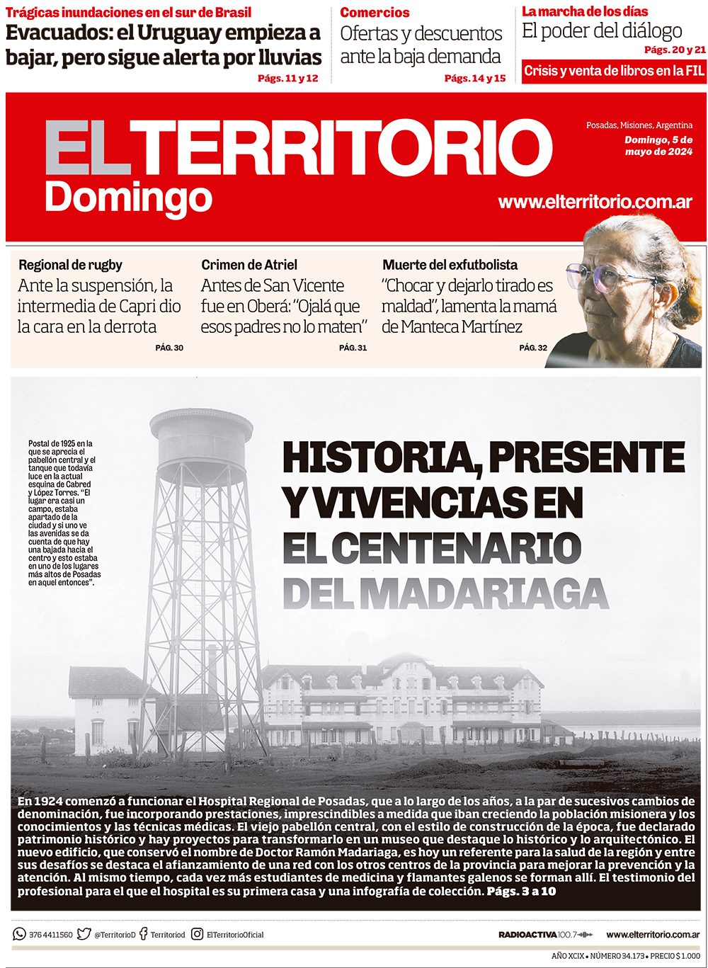 Tapa impresa del diario El Territorio